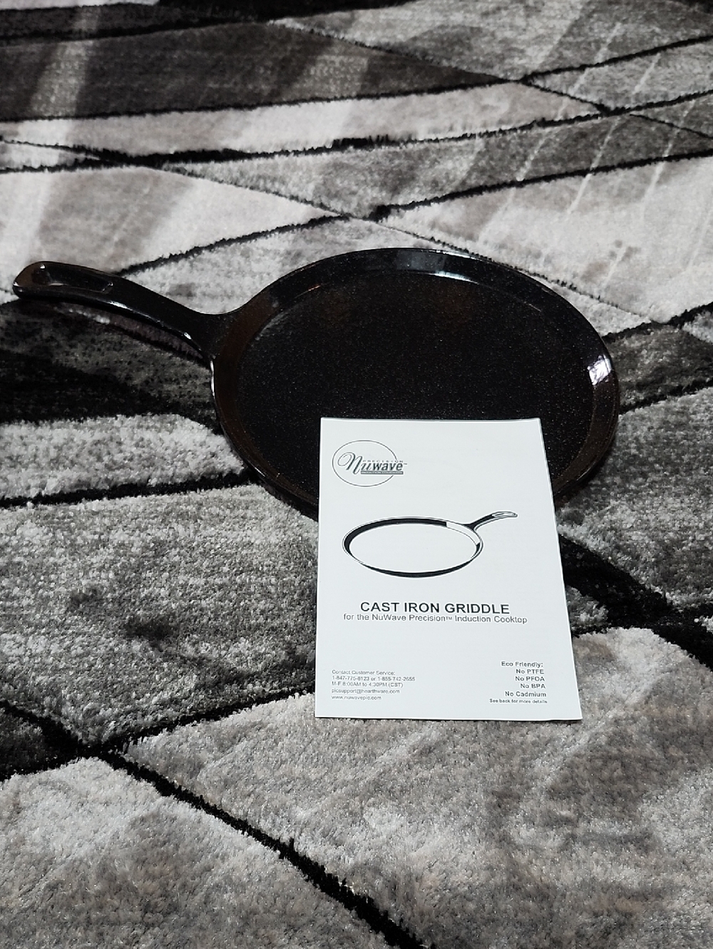 NUWAVE CAST IRON GRIDDLE FOR NUWAVE PRECISION INDUCTION COOKTOP #31113 10.5"